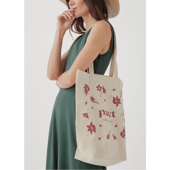 PACT NWOT Organic Cotton Canvas Tote Bag - Picture 1 of 2